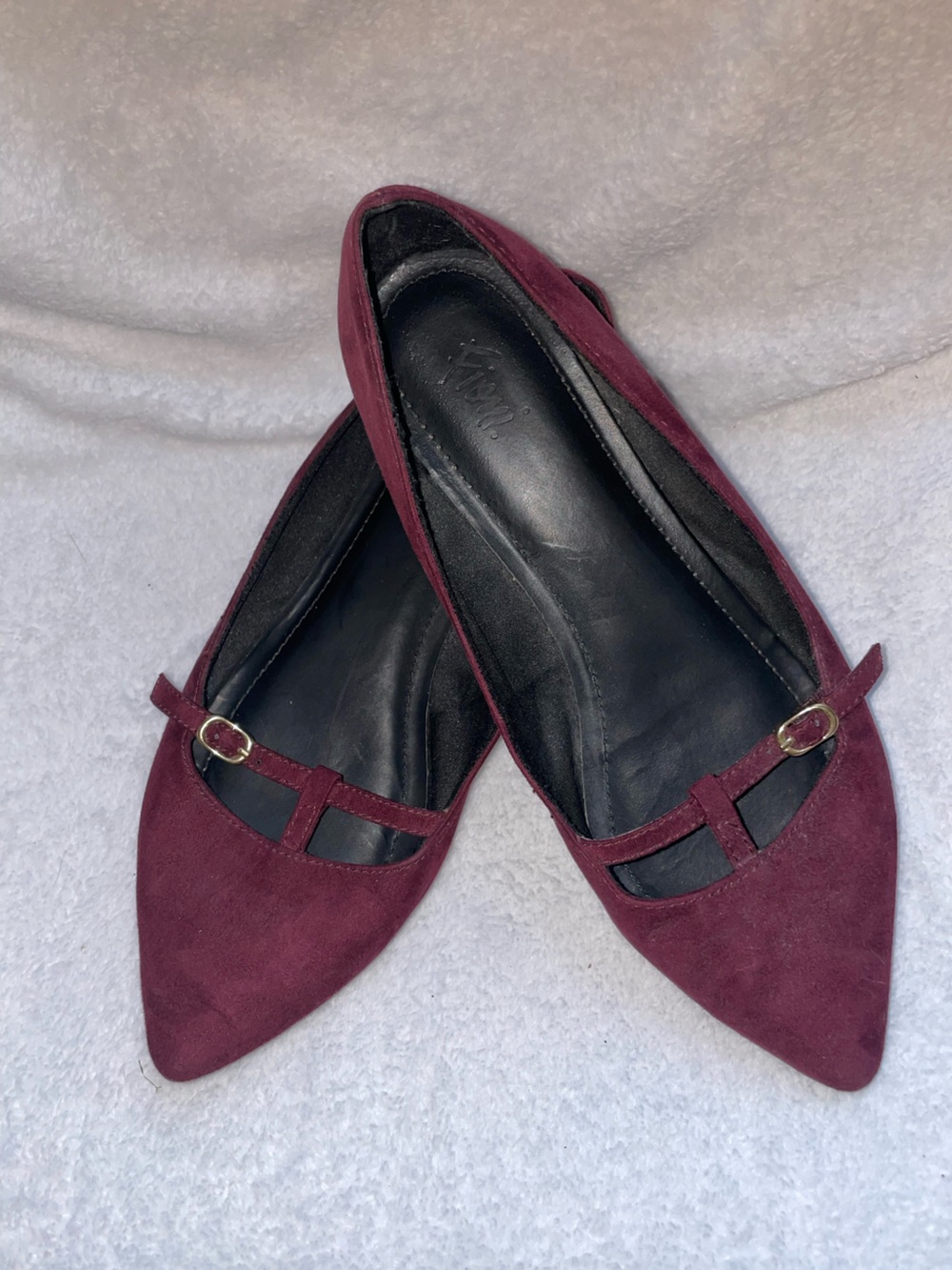 Fiona Maroon Pointed Toe Flats